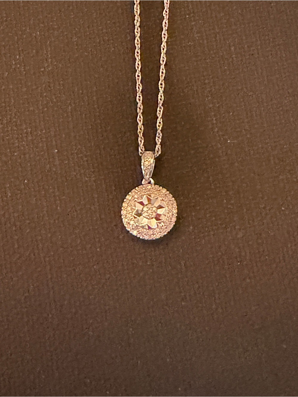 Sterling Silver 1/10 CTTW Genuine Diamond Round Halo Pendant Necklace | 18”